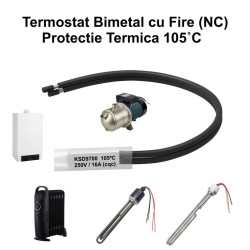 Termostat Bimetal 105C KSD9700 NC cu fire 250V 16A