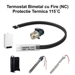 Termostat Bimetal 115C KSD9700 NC cu fire 250V 16A