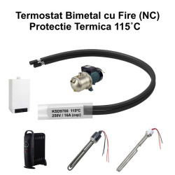 Termostat Bimetal 115C KSD9700 NC cu fire 250V 16A