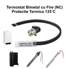 Termostat Bimetal 135C KSD9700 NC cu fire 250V 16A