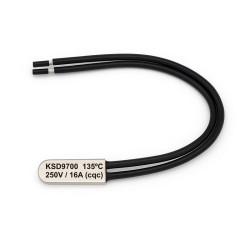 Termostat Bimetal 135C KSD9700 NC cu fire 250V 16A
