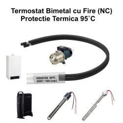 Termostat Bimetal 95C KSD9700 NC cu fire 250V 16A
