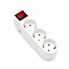 Triplu stecher cu intrerupator si protectie copii, 3 prize, 16A