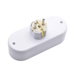 Stecher triplu Lung cu Inele de Ceramica ABS ignifug 16A