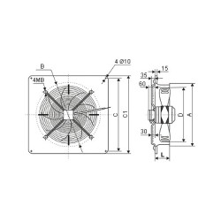 Ventilator Axial de Perete 220v 350mm