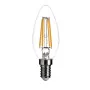 Bec lumanare LED E14 4W alb cald filament pentru interior
