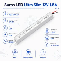 Alimentator 12V 1.5 A ultra slim 15W